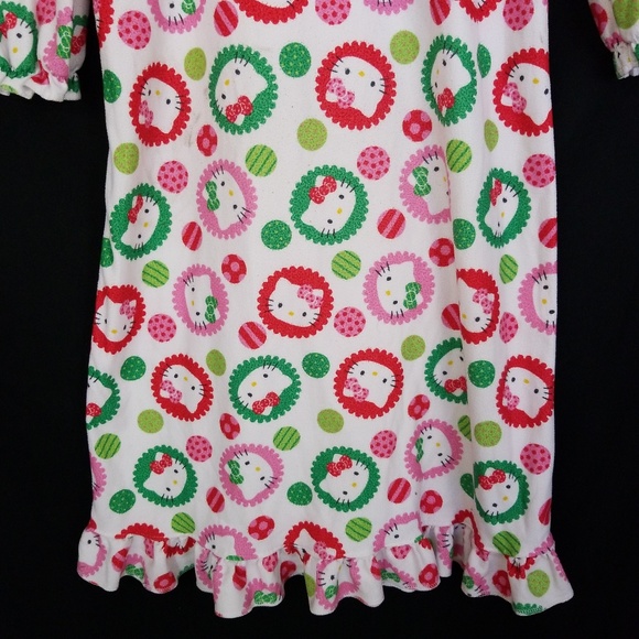 Hello Kitty Girl's White Pink Red Nightgown 10 - Picture 6 of 7